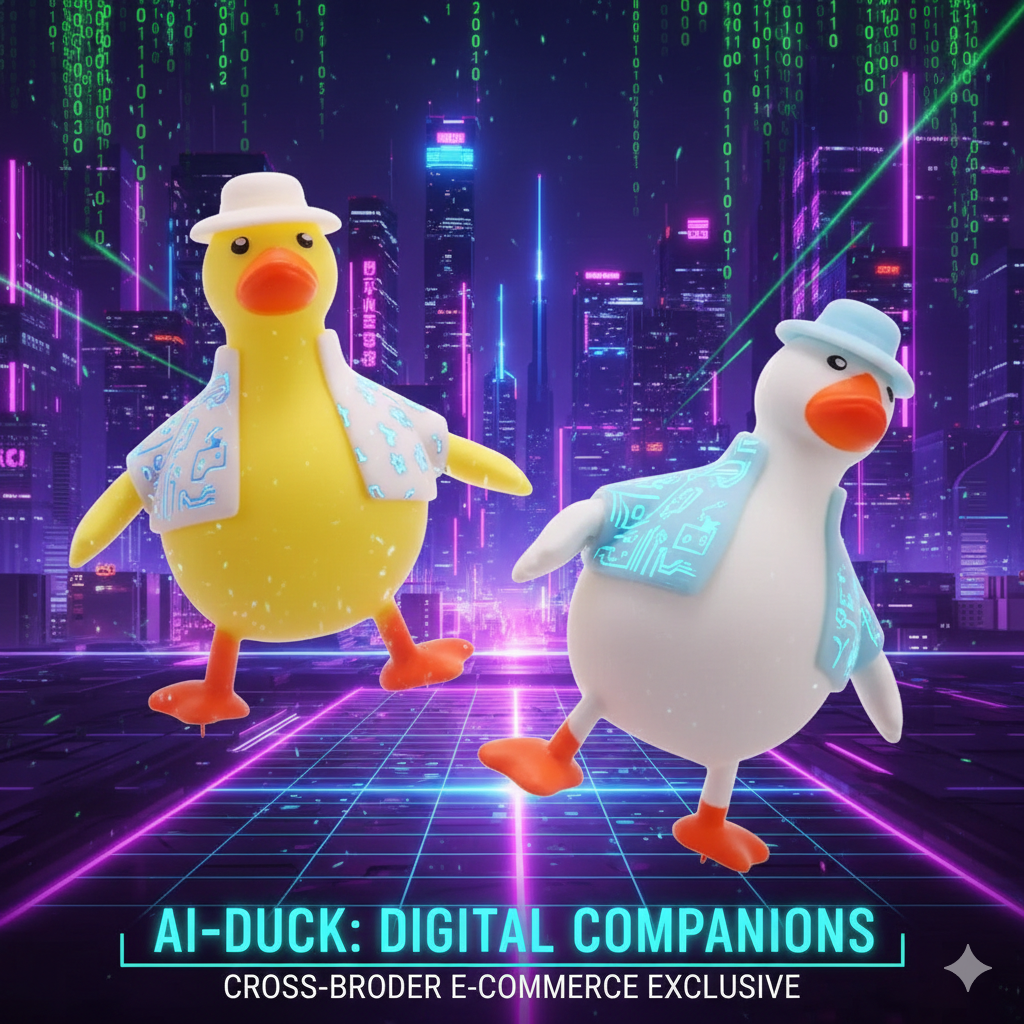 AI-Powered Cyber Duck Squishy Toy - Kawaii Slow Rising Stress Relief Squeeze Toy for Anxiety, Sensory Fidget Gift for Kids & Adults