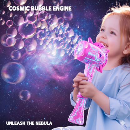 Infinite Vortex Unicorn Bubble Blaster: 360° Automatic Magic Wand with Neon Lights for Toddler Birthday Party & Outdoor Play