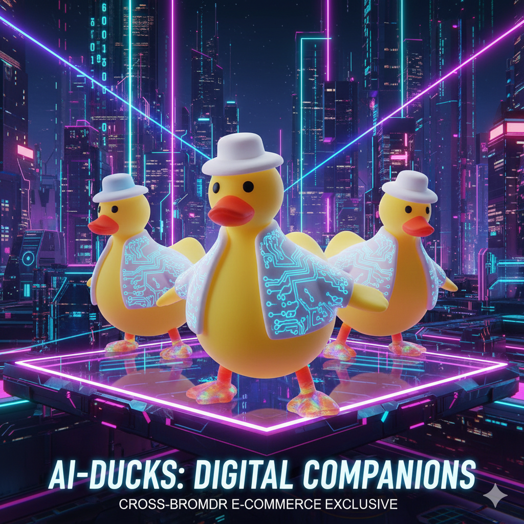 AI-Powered Cyber Duck Squishy Toy - Kawaii Slow Rising Stress Relief Squeeze Toy for Anxiety, Sensory Fidget Gift for Kids & Adults