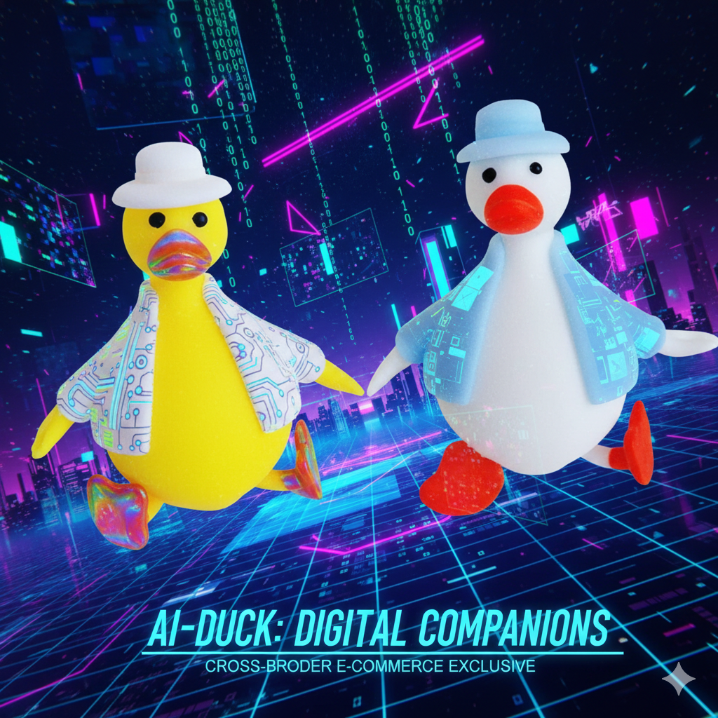 AI-Powered Cyber Duck Squishy Toy - Kawaii Slow Rising Stress Relief Squeeze Toy for Anxiety, Sensory Fidget Gift for Kids & Adults