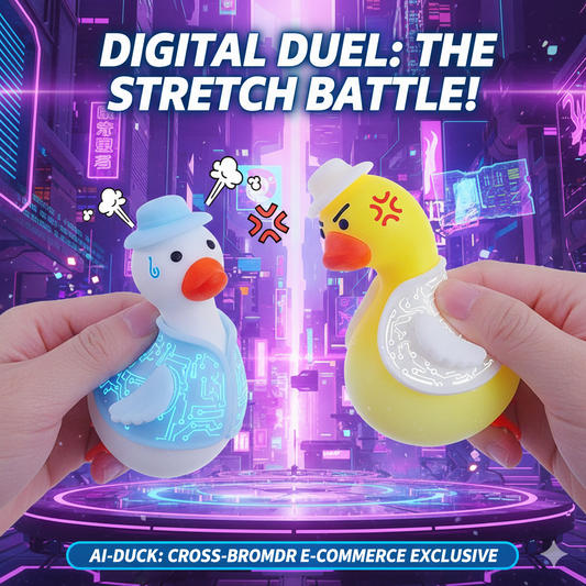 AI-Powered Cyber Duck Squishy Toy - Kawaii Slow Rising Stress Relief Squeeze Toy for Anxiety, Sensory Fidget Gift for Kids & Adults
