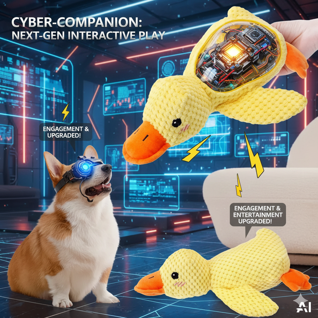 Bite Resistant Plush Duck Toy for Large Puppies | Interactive Squeaky Dog Toy Boredom Relief | Dental Hygiene Teeth Cleaning Dog Chew Toy for Aggressive Chewers Adult Dogs