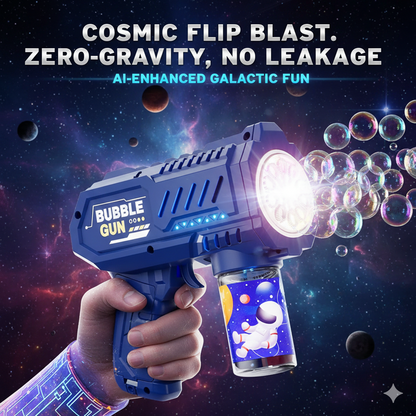 Interstellar Galaxy Bubble Cannon - Next-Gen Fully Automatic Light-Up Bubble Toy, Zero-Gravity Design, Sci-Fi Gift for Boys & Girls (Space Edition)