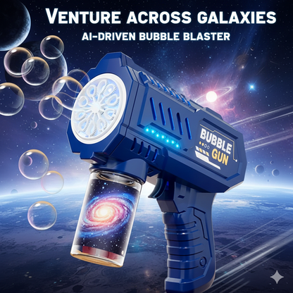 Interstellar Galaxy Bubble Cannon - Next-Gen Fully Automatic Light-Up Bubble Toy, Zero-Gravity Design, Sci-Fi Gift for Boys & Girls (Space Edition)