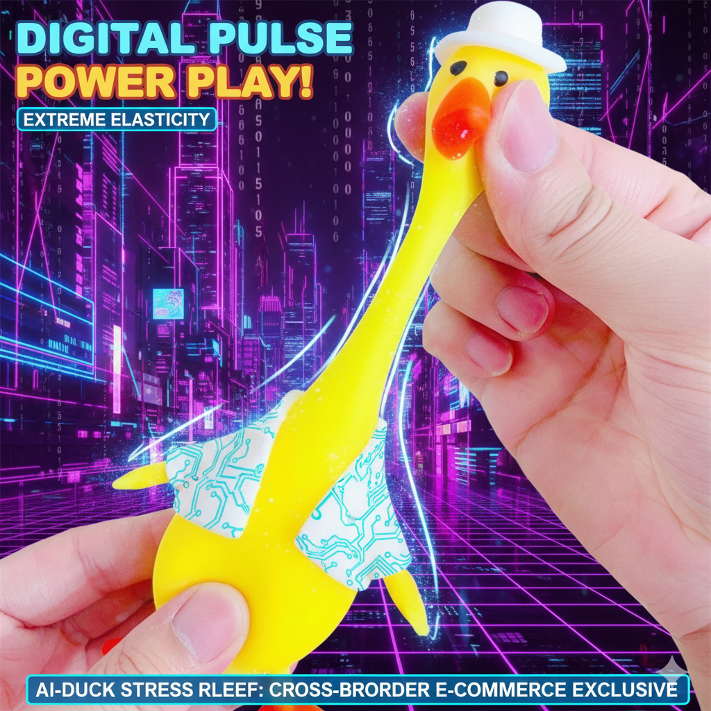AI-Powered Cyber Duck Squishy Toy - Kawaii Slow Rising Stress Relief Squeeze Toy for Anxiety, Sensory Fidget Gift for Kids & Adults