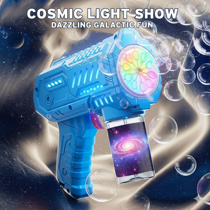 Interstellar Galaxy Bubble Cannon - Next-Gen Fully Automatic Light-Up Bubble Toy, Zero-Gravity Design, Sci-Fi Gift for Boys & Girls (Space Edition)
