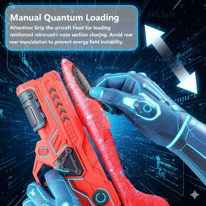 2-in-1 Quantum Glider Launcher Toy - LED Foam Airplane Shooting Gun, Outdoor Sport Catapult Plane for Boys & Girls, Birthday Gift Kids’ Interactive Flying Game