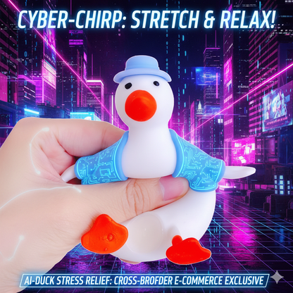 AI-Powered Cyber Duck Squishy Toy - Kawaii Slow Rising Stress Relief Squeeze Toy for Anxiety, Sensory Fidget Gift for Kids & Adults