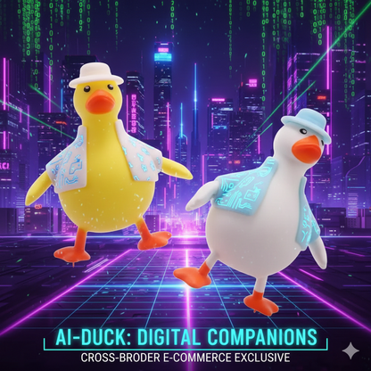 AI-Powered Cyber Duck Squishy Toy - Kawaii Slow Rising Stress Relief Squeeze Toy for Anxiety, Sensory Fidget Gift for Kids & Adults
